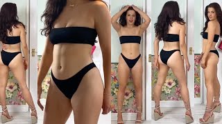 Emily Monks Gorgeous Teen in Black BikiniHeels  Bikini TryOn Haul 1352020 [upl. by Acyre190]