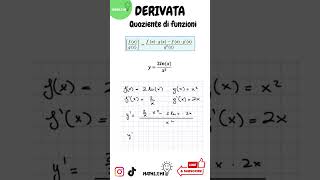 DERIVATE derivata quoziente di funzioni maths algebra school exam study education matematika [upl. by Bello922]