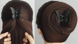 Prom Hairstyle With Butterfly Claw Clip  Latest Hairstyle For Ladies  Easy amp Simple Hairstyle [upl. by Sommers]