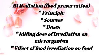 IR rediation food preservation detail process in hindi Food tech icar net Unit 1 topic 10 Lec 20 [upl. by Ferne]