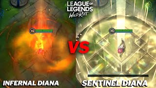 Diana Sentinel VS Infernal Skin Comparison Wild Rift [upl. by Nareht]