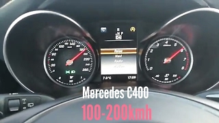 Mercedes C400 acceleration 2016 333PS Sound 100200kmh [upl. by Kashden845]