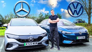 Mercedes EQE vs Volkswagen iD7  ULTIMATE Comparison [upl. by Jutta]