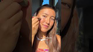 2 min makeup 💄 using ONLY 2 products 🍒✨ easy summer makeup tutorial  shorts summermakeup [upl. by Danit345]