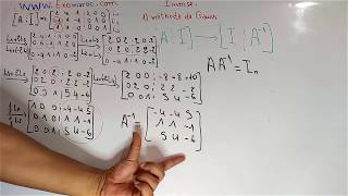 les matrices  inverse EP 02 Inverse dune matrice par la methode de Gauss Algebre partie 6 [upl. by Ahsekyt513]