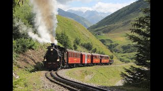 Dampfbahn Furka Bergstrecke  RealpFurkaGletschOberwald  Dampfzüge und Dieselzüge 20152022 [upl. by Wimsatt443]