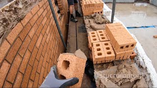 Bricklaying Cool BRICK PIER [upl. by Ellenid]