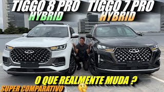 COMPARATIVO TIGGO 7 PRO Hybrid 2025 vs TIGGO 8 PRO Hybrid Plugin 2025 O que realmente muda [upl. by Woermer]