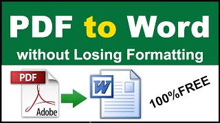 How to Convert PDF to Word  Pdf to Word without Losing Formatting [upl. by Nuzzi]