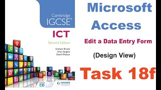 Task 18f IGCSE ICT Hodder Education  Microsoft Access DBMS  Edit a data entry form [upl. by Eiramanel]