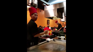 Hibachi Chef Fire and Spatula Tricks [upl. by Keever777]