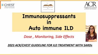 Dosage and side effects of most common Immunosuppressants for ILD LUNG [upl. by Alodi392]