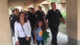 Fallen Cops 8YearOld Daughter Escorted To School By Police Officers [upl. by Euqinoj762]