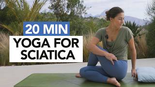 20 Min Yoga For Sciatica  Gentle Yoga Routine For Pain Relief [upl. by Schaaff]