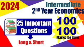 Inter 2024 Economics second year important questions [upl. by Jeri469]