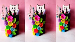 DIY Unique penstand making ideas with Paper  easy and beautiful penstand making ideas [upl. by Damiani338]