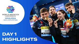 Day 1  Highlights  World Aquatics Championships  Doha 2024 [upl. by Brandon]