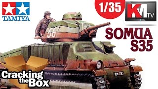 Unboxing Tamiyas New French Somua S35 135 [upl. by Wallie]