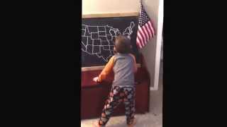 5 year old sings 50 states and capitals song [upl. by Ecinahs]