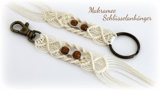 Makramee Schlüsselanhänger  DIY  Macrame Keychain [upl. by Athalla]