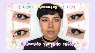 💗🌟 4 DELINEADOS PARA PARPADO CAIDO 🌟💗 como delinearte paso a paso ☆彡 [upl. by Gorski301]