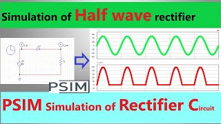 Simulation of half wave rectifier in psim  HALF wave in PSIM [upl. by Mure650]