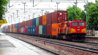 Gigantic Double Stack Container Trains and Other Freight Trains of India [upl. by Strage]