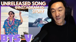 DJ REACTION to KPOP  BTS V TAEHYUNG UNRELEASED SONG ON INSTAGRAM IG STORY [upl. by Groome]