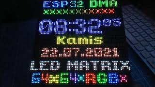 ESP32 Matrix Panel DMA Clock [upl. by Seiber498]