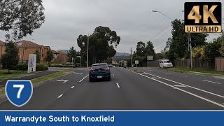 AUS State Route 7 WARRANDYTE SOUTH to KNOXFIELD RealTime Drive [upl. by Dorolisa]