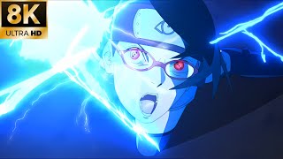 Saradas Chidori vs Boro 8K  Boruto EP207 [upl. by Disario603]