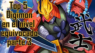 Top 5 digimon en el nivel equivocado Parte 3 según mi criterio digimon digimonadventure [upl. by Volpe]