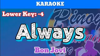 Always by Bon Jovi Karaoke  Lower Key  4 [upl. by Vanhomrigh]