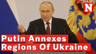 Watch Putin Signs Treaties Annexing Regions Of Ukraine [upl. by Dymoke]