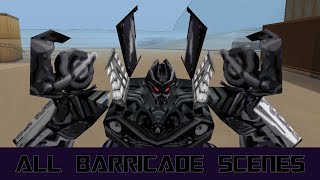 Transformers AutobotsDecepticons  All Barricade Scenes [upl. by Eudora]