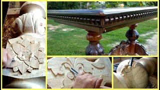 Making an EXTENDABLE Solid Wood Dining TABLE with SelfStoring Leaves  Carved Table Legs [upl. by Delbert]