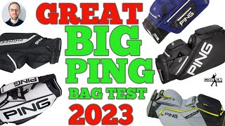 PING CART BAG REVIEW 2023 PING TOUR STAFF DLX PIONEER TRAVERSE AND PIONEER MONSOON BAGS [upl. by Sedlik]