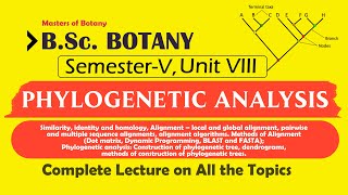 BSc Botany Fifth Semester  Unit VIII Phylogenetic Analysis  Complete Lecture on all the Topics [upl. by Acina]