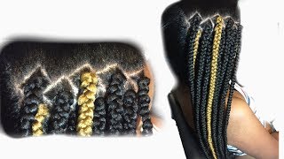 How toDiamond Medium Box Braids Grip the roots box braidsHow to hide colored hair for box braids [upl. by Grail]