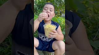 mukbang food corn eating satisfying bushcraft camping outdoors [upl. by Janelle]