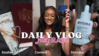 July Reset 💕💆🏾‍♀️ JOURNAL  MAKEUP  HAIR  SKINCARE  CONTENT  CLEANING [upl. by Nylessej]