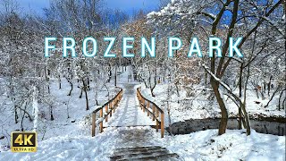 Bucharest Frozen Park Tour  Crunchy Steps [upl. by Lyndsey]