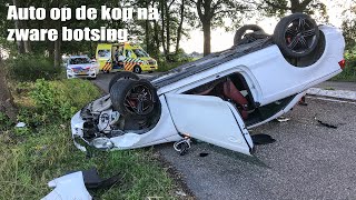 4K BERGING  AUTO OP DE KOP NA ZWAAR ONGEVAL [upl. by Nwahsir]