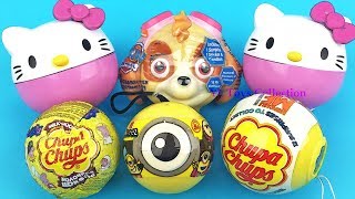 Super Surprise Eggs Chupa Chups Hello Kitty Paw Patrol Ooshies Minions Despicable Me Surprise Toys [upl. by Attebasile837]