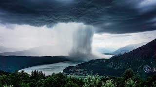 Tsunami from Heaven  Amazing Rainstorm Timelapse  Downburst  Microburst [upl. by Rhu]