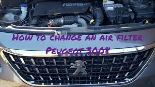 Peugeot 3008 Combio de filtro de aire  DIY replacing air filter [upl. by Asiret]