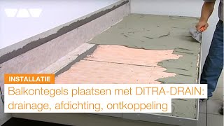 Balkonopbouw tegels plaatsen met drainage afdichting en ontkoppeling [upl. by Bathsheb]