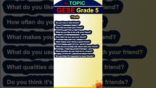 GESE Grade 5 Topic Ideas Friends [upl. by Laeahcim]