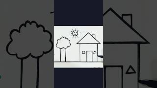 Draw the house for kids art drawing viral shorts house [upl. by Jeffery]