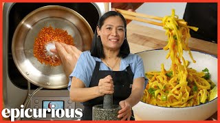 How A Thai Chef Makes Northern Thailand’s Iconic Curry Noodles Khao Soi  Epicurious [upl. by Hsihsa]